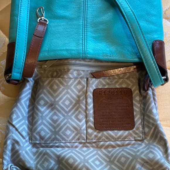 Brighton Shiloh leather cross body bag in jade - Picture 7 of 14